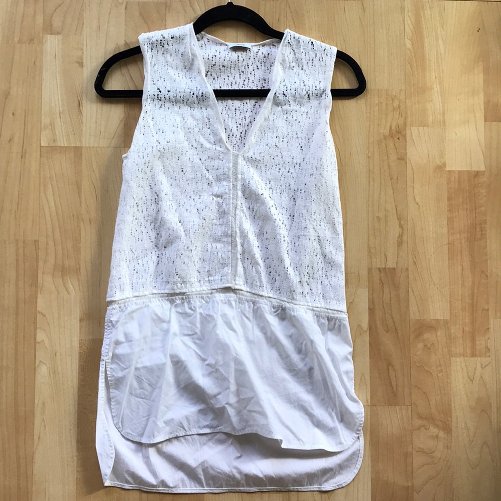 Vince white tunic top Sz S